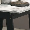 Vynxaria 19" Black End Table with Faux Marble Top Finish, 19"H - 3 of 4