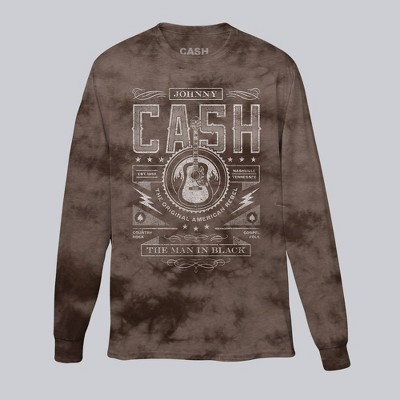 Men's Johnny Cash Long Sleeve Graphic T-Shirt - Brown