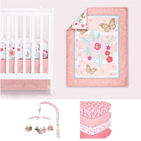 Girly crib clearance bedding