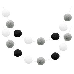 Unique Bargains Colorful Felt Ball Flexible Wear-resistant Pom Pom Garland 2 Pcs - 1 of 4