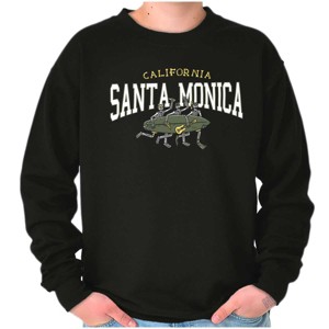Santa Monica CA Surfing Skeletons Sweatshirt for Men or Women Brisco Brands - 1 of 4