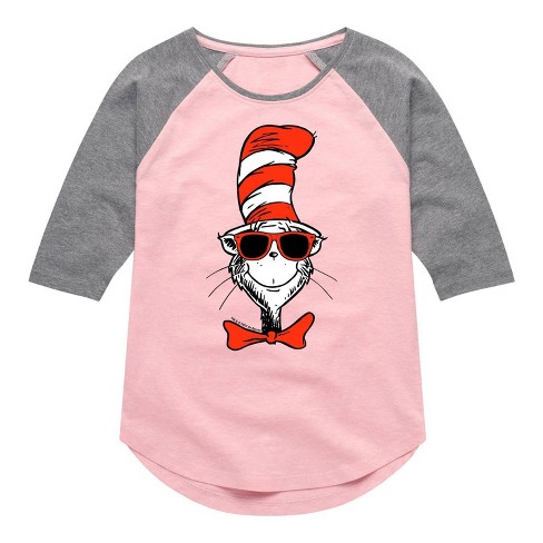 Girls Dr. Seuss Cat In The Hat Shades Three Quarter Sleeve Raglan