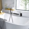 Cobbe Bathtub Shower Faucet Set Wall Mounted Single Handle Waterfall Bathtub Faucet and Handheld Showerhead with 59-Inch Hose Matte Black with Valve - 3 of 4