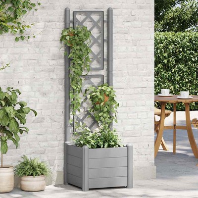 vidaXL Garden Planter Stone Gray Polypropylene Large Garden Planter