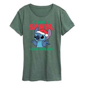 Women's - Lilo and Stitch - Dear Santa I Can Explain Christmas Short Sleeve Graphic T-Shirt - 1 of 4