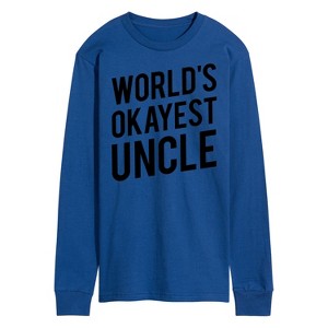 Men's - Instant Message - World's Okayest Uncle Long Sleeve Graphic T-Shirt - 1 of 4