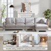 Sapphtopaz 119" Couches for Living Room L-Shaped Oversized Sectional Sofa Chenille Upholstered Couch with Chaise and 2 Pillows for Apartment - 3 of 4