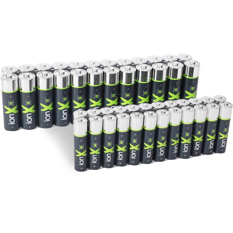ionX Batteries - 24 AA and 24 AAA High Performance Alkaline 1.5 Volt Battery Set, 4 of 10