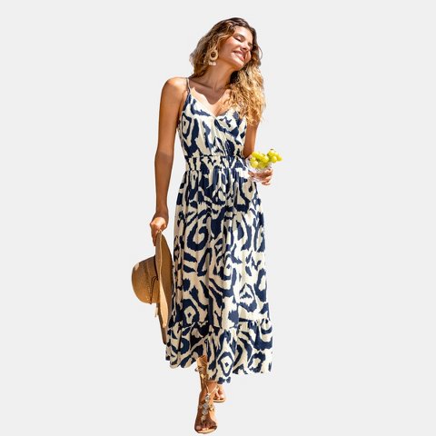 Женские платья Cupshe Women's Maxi Dress Flattering Spaghetti Straps-XL-Blue