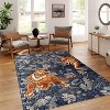 Tiger Rugs: Washable Non-Slip Botanical Animal Print Carpet, Soft Stain Resistant Area Rugs for Living Room, Bedroom, Home, Office - 2 of 2