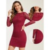 Allegra K Women's Elegant Lace Boat Neck Cocktail Bodycon Pencil Dress - 2 of 4