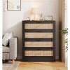 4 Drawer Dresser for Bedroom, Rattan Chest of Dressers, Modern Wood Tall Dresser with Power Outlets - 4 of 4