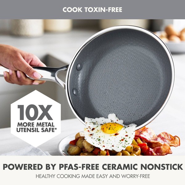 Juego de utensilios de cocina GreenPan Prism 10 piezas híbrido de acero inoxidable y cerámica antiadherente 3
