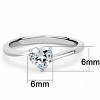 Slickblue Designer Polished Heart Ring, CZ Solitaire, Engagement Ring, Stainless Steel, Clear, Sizes 5-10 - 2 of 4