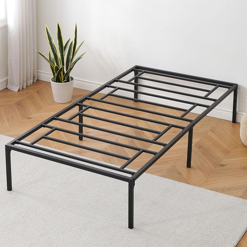 Whizmax Twin Metal Platform Bed Frame with Sturdy Steel Bed Slats, Black, 1 of 8