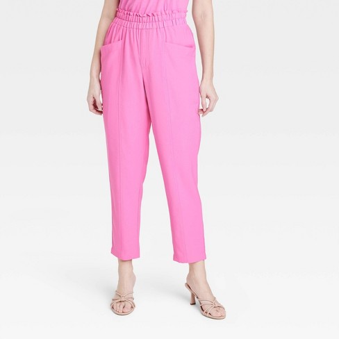 pink pull on pants