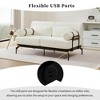Kumasinova Modern Loveseat Sofa with Cylindrical Armrests & USB Ports, Thick Chenille Cushions, Steel Frame, Elevated Legs, Couch for Living Room - 2 of 4