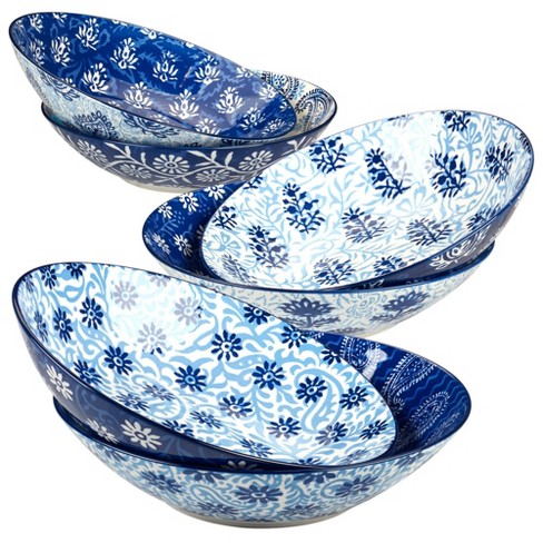 Certified International Set Of 6 40oz Carnival Soup/pasta Bowls Blue ...