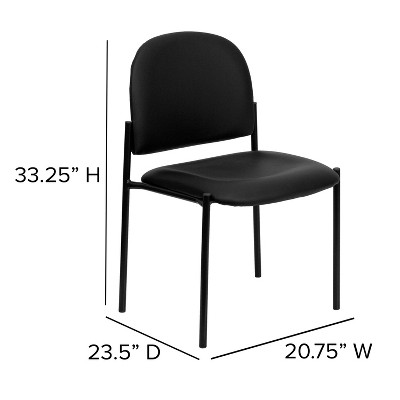 Sleek Black Vinyl Metal Stacking Side Chair
