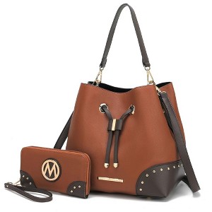 MKF Collection Candice Color Block Bucket Bag with matching Wallet by Mia K - 1 of 4