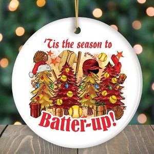 Tis the Season to Batter-Up! Softball Christmas Ornament| OrnamentallyYou - 1 of 4