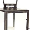 HomeRoots Set of Three Gray And Brown Distressed Geometric Glass Metal And Wood Floor Lantern Candle Holders - 4 of 4