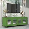 Sapphtopaz TV Stand for TVs Up to 75" Wood Media Console with Fluted Glass Door Storage Cabinet and Metal Handle Entryway Table for Living Room - 2 of 4