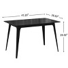 47" Rectangle Dining Table for 4, Kitchen Table with MDF Top and Rubber wood Legs for Dining Room, Living Room, Apartment, or Small Spaces-Tanpinhause - 3 of 4