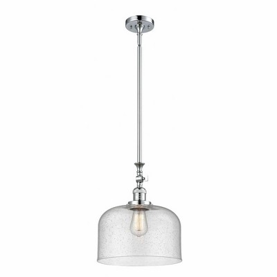 Bell - 1 Light Stem Hung Mini Pendant In Industrial Style-15 Inches Tall and 12 Inches Wide