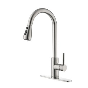 Yukimo Single Handle Kitchen Sink Faucet with Pull Out Sprayer, High Arc Design with Three Water Settings - 1 of 4