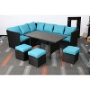 Cesicia 7-Piece Dark Blue Sofa Set, Garden Patio Wicker Sectional Sofa Set with Coffee Table Fit for Both Indoor And Outdoor - 4 of 4