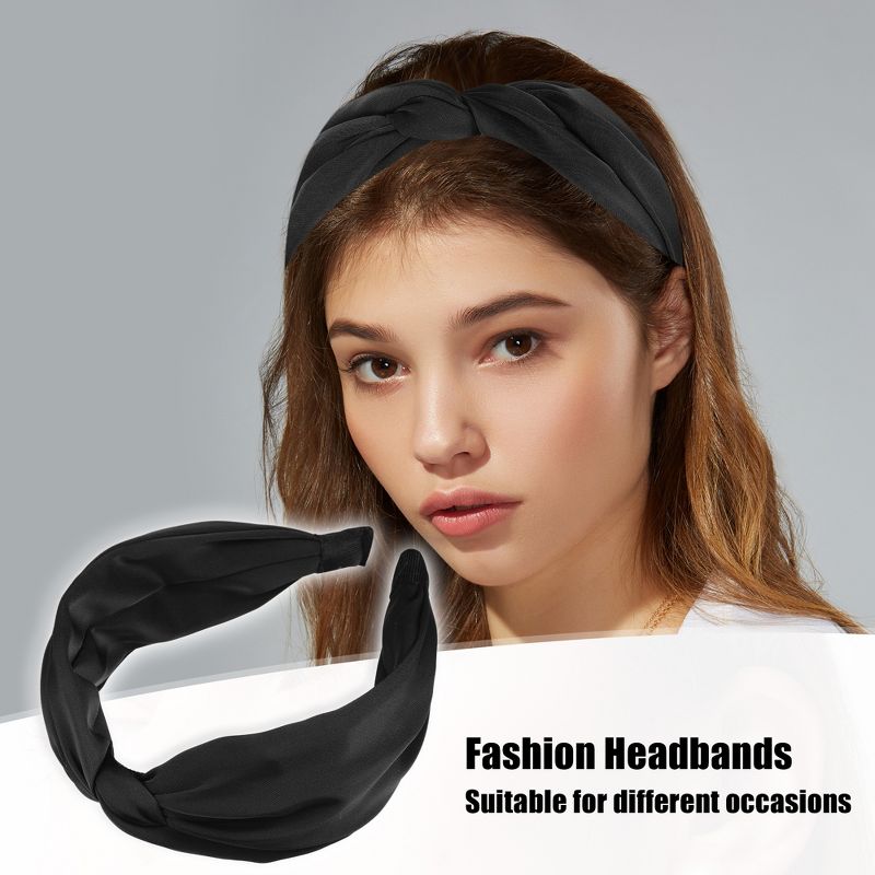 Unique Bargains Women's Satin Twist Headband Hairband 1.2" Wide, 2 of 7
