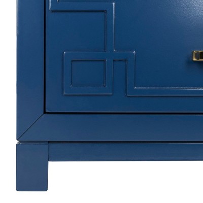 Lapis Blue and Gold Modern 3-Drawer Night Table