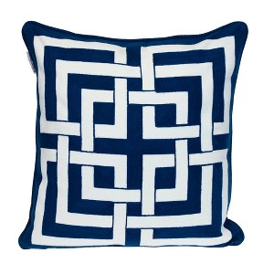 Parkland Collection,Transitional Interlocking Blue 20" X 20" Pillow - 1 of 4