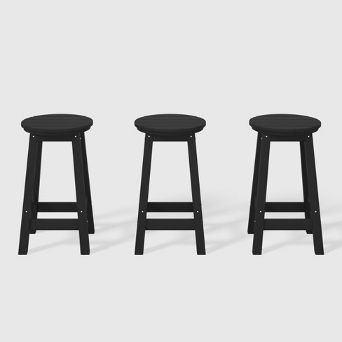 WestinTrends Malibu 24" All Weather Hdpe Outdoor Patio Round Backless Counter Stool (Set of 3) - image 1 of 4