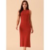 Seta T Women's Sleeveless Ribbed Knit Midi Sweater Dress - 3 of 4