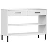 vidaXL Console Cabinet with Metal Legs White Solid Wood Pine OSLO - 2 of 4
