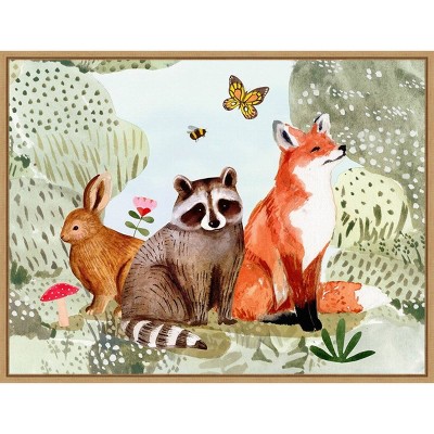 24" x 18" Fox Glen Collection by Victoria Borges Framed Canvas Wall Art - Amanti Art