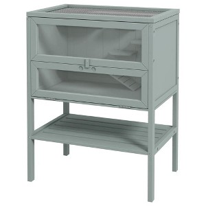 Resenkos 3-Tier Wooden Hamster Cage Mice and Rat Cage Small Animals Hutch with Openable Top, Gray - 1 of 4
