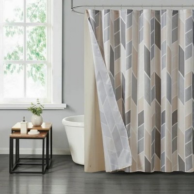LunaLulinlk 14 Piece Fabric Shower Curtain Set, PEVA Liner & Hooks