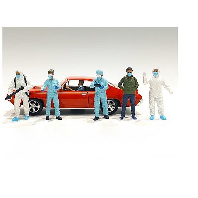 Hazmat Crew 6 piece Figurine Set for 1/24 Scale Models by American Diorama