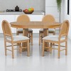 5-Piece Extendable Dining Table Set for 4 with Upholstered Chairs and Rattan Backrests, Kitchen Table Set for Dining Room, Solid Wood and MDF Design - 3 of 4