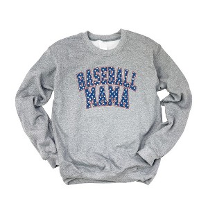 Simply Sage Market Women's Graphic Sweatshirt Baseball Mama Varsity Stars - 1 of 3