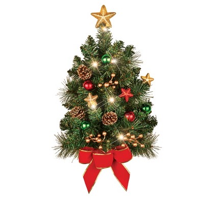 Collections Etc Lighted Pre-Decorated Wall Christmas Tree