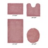 Edge Bath Rug 100% Premium Cotton Ultra-Soft Water Absorbent Tufted Solid Reversible 4 Piece Bathroom Rug Set for Machine Washable Bathmat - 2 of 2