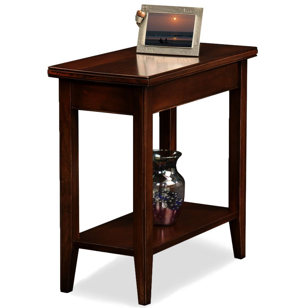Photos - Coffee Table Yves Saint Laurent Laurent Narrow Chairside Table Chocolate Cherry Finish - Leick Home: Wood Frame, Poplar Top, CARB Certified 