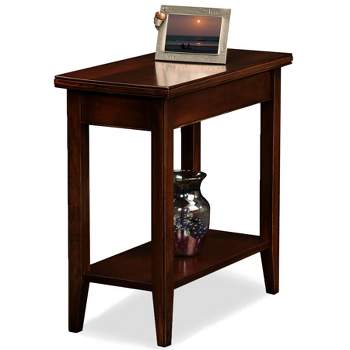 Laurent Narrow Chairside Table Chocolate Cherry Finish - Leick Home