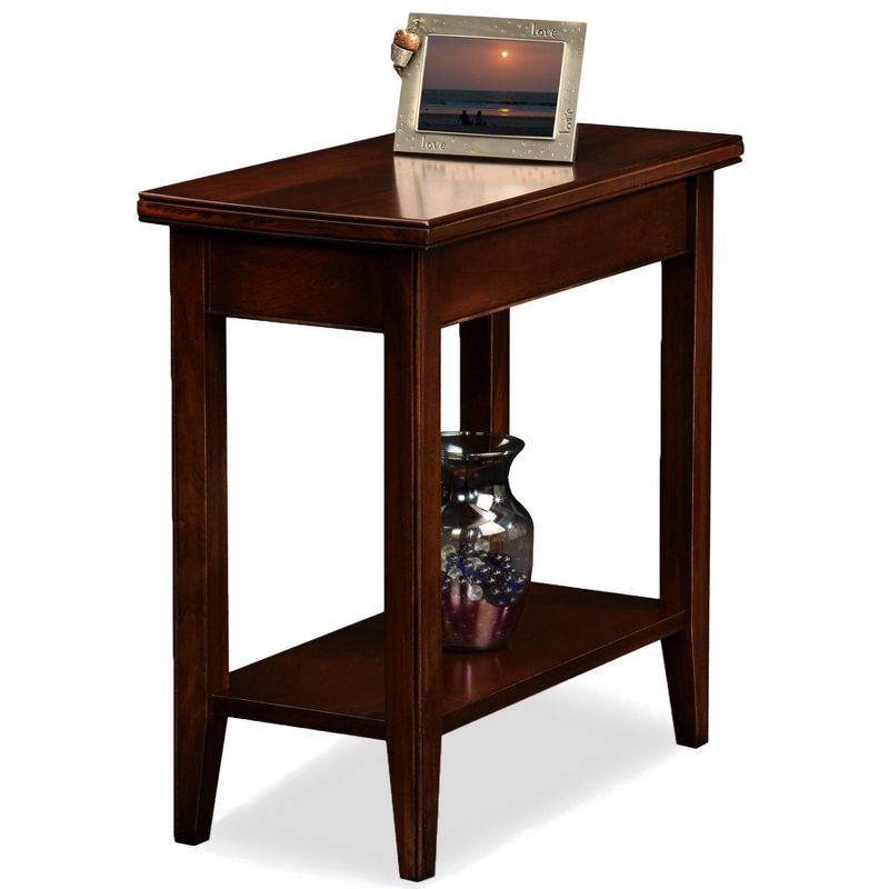 Laurent Narrow Chairside Table Chocolate Cherry Finish - Leick Home, 1 of 13