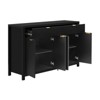FONTOI Wave-Pattern Sideboard Cabinet with 2 Drawers&4 Doors&3-Level Adjustable Shelves, Scandinavian Style Cabinet, Black, 15.7"*35.8"*55.1" - 4 of 4