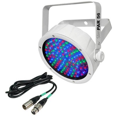 NEW CHAUVET SlimPar 56 LED DMX White Slim Par Can DJ Stage Light + 25' DMX Cable